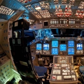En la cabina del piloto del transbordador espacial En la cabina del piloto del transbordador espacial
