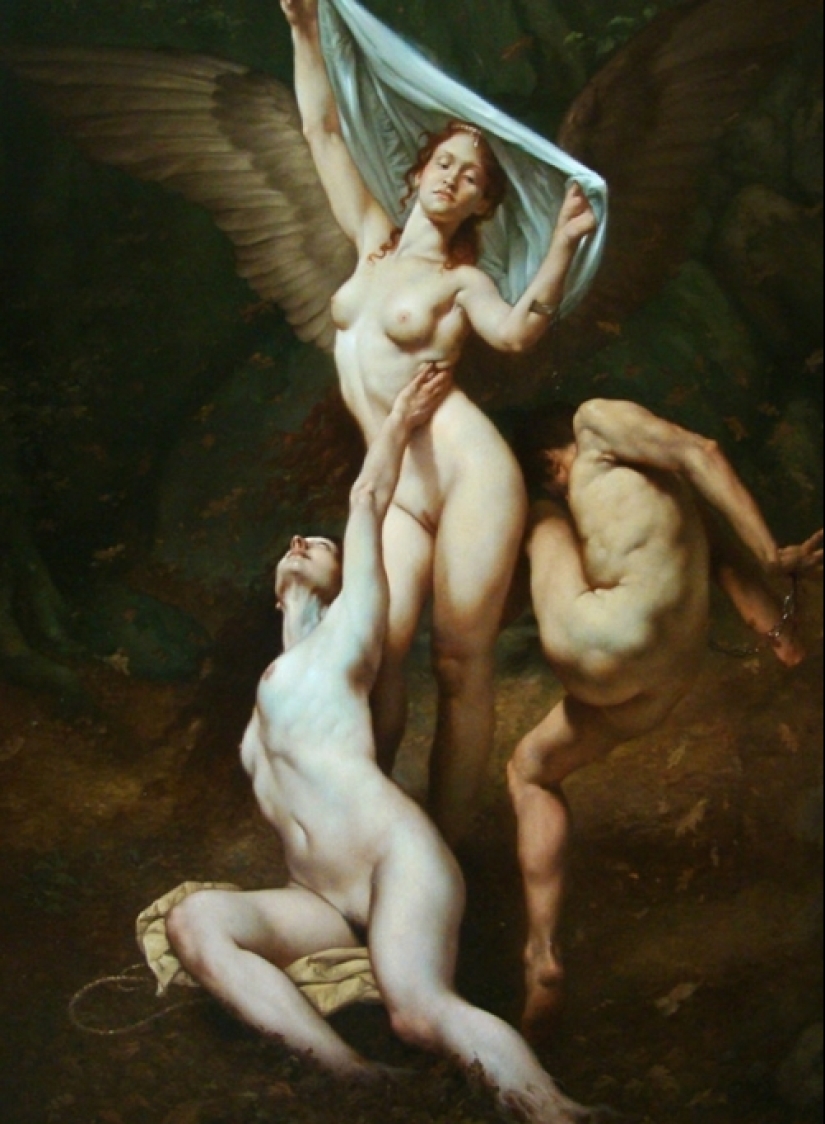 Erotismo oscuro en el estilo barroco del clásico moderno de la pintura Roberto Ferri