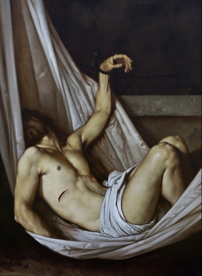 Erotismo oscuro en el estilo barroco del clásico moderno de la pintura Roberto Ferri