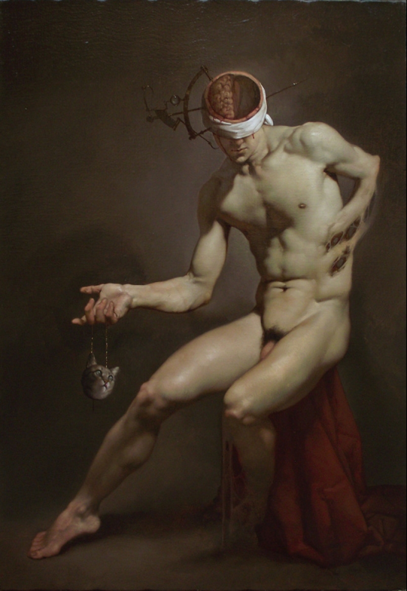 Erotismo oscuro en el estilo barroco del clásico moderno de la pintura Roberto Ferri