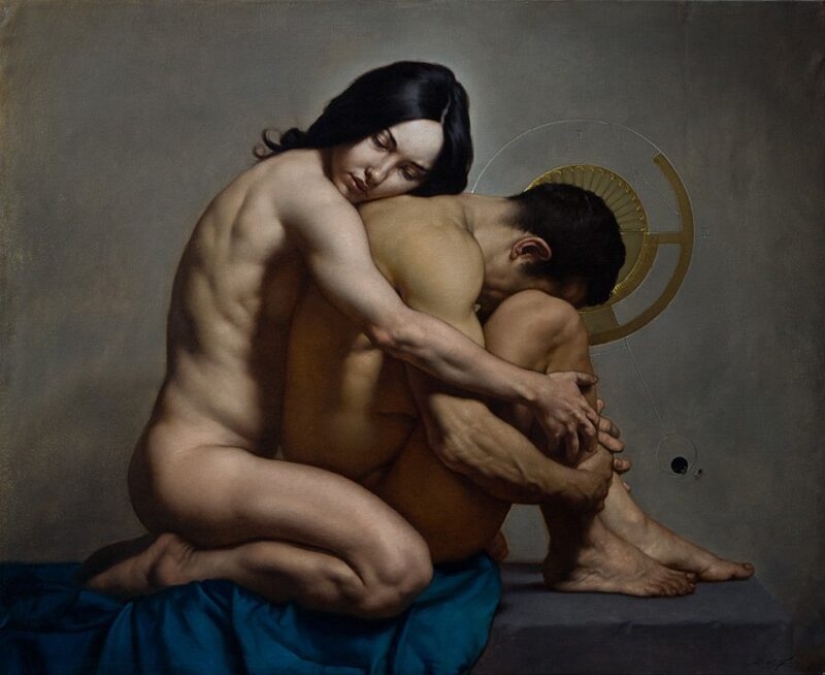 Erotismo oscuro en el estilo barroco del clásico moderno de la pintura Roberto Ferri