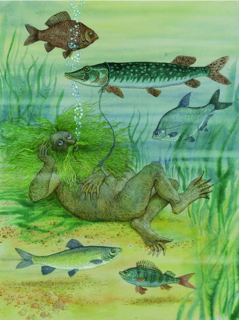 Espíritus malignos eslavos malos y buenos en las pinturas de Valery Slauk