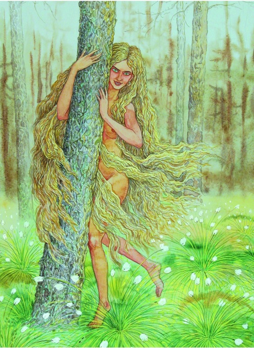 Espíritus malignos eslavos malos y buenos en las pinturas de Valery Slauk