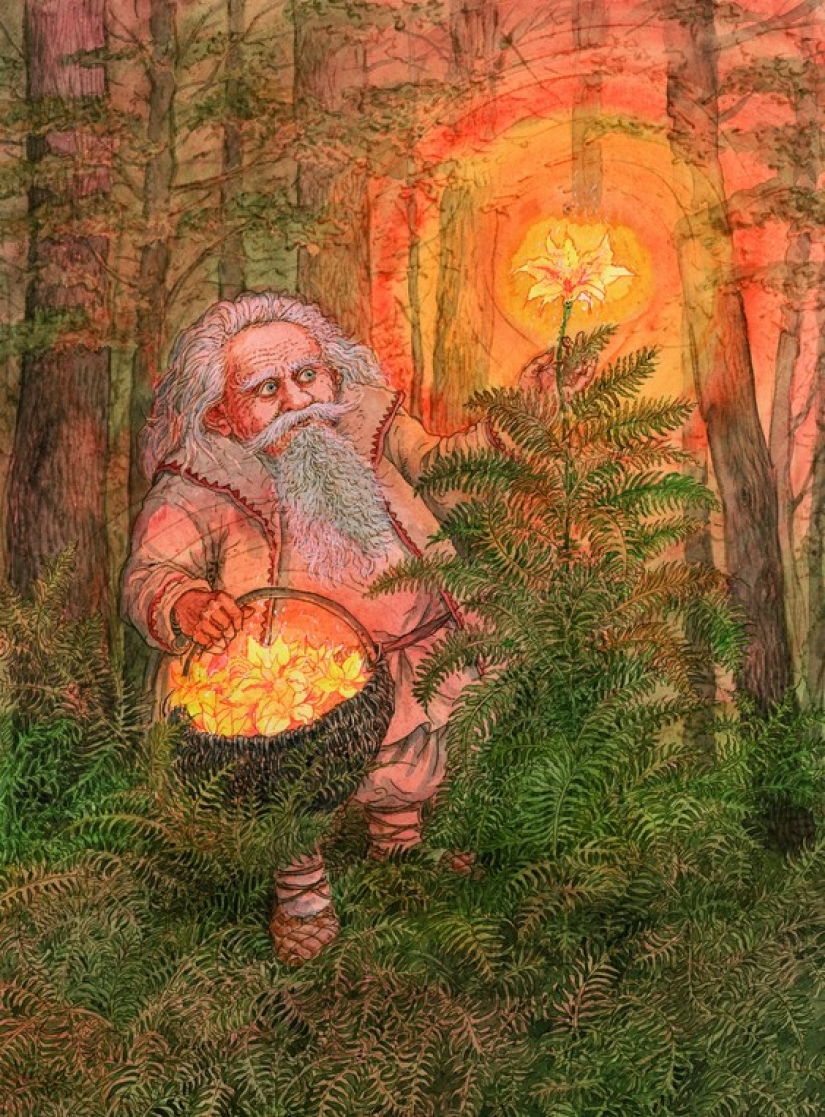 Espíritus malignos eslavos malos y buenos en las pinturas de Valery Slauk