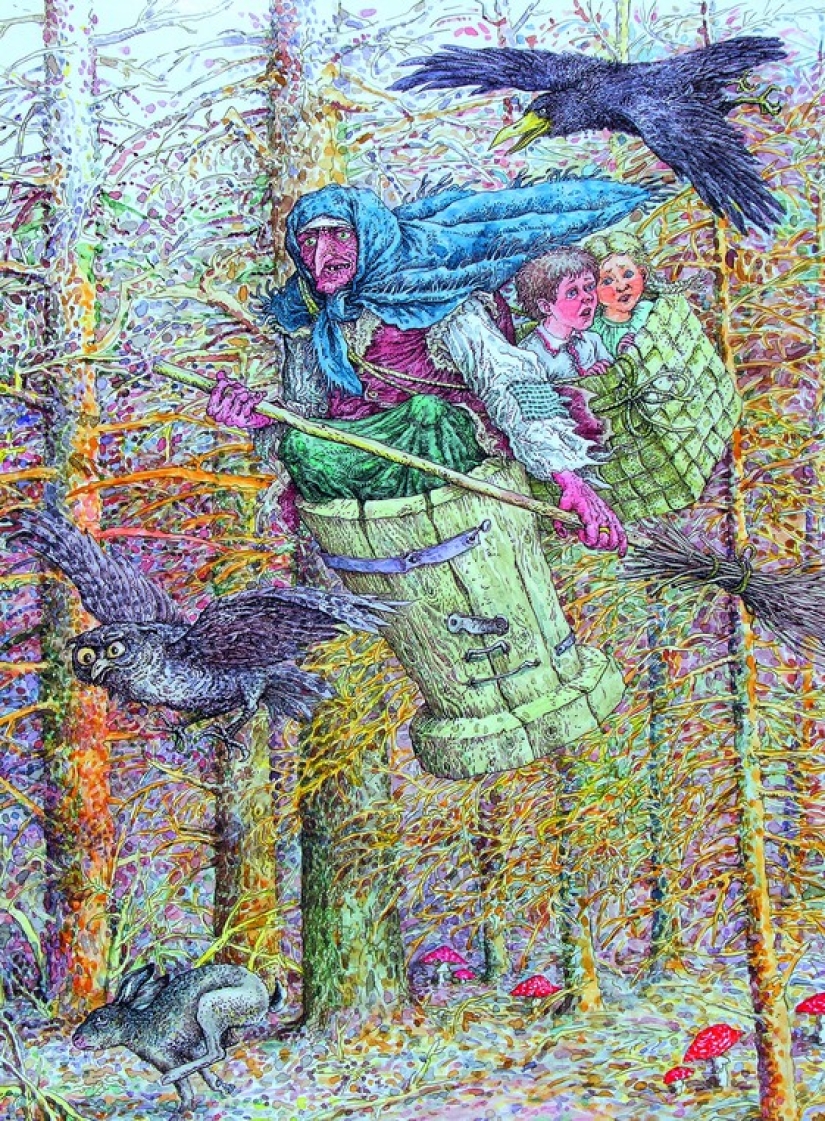 Espíritus malignos eslavos malos y buenos en las pinturas de Valery Slauk