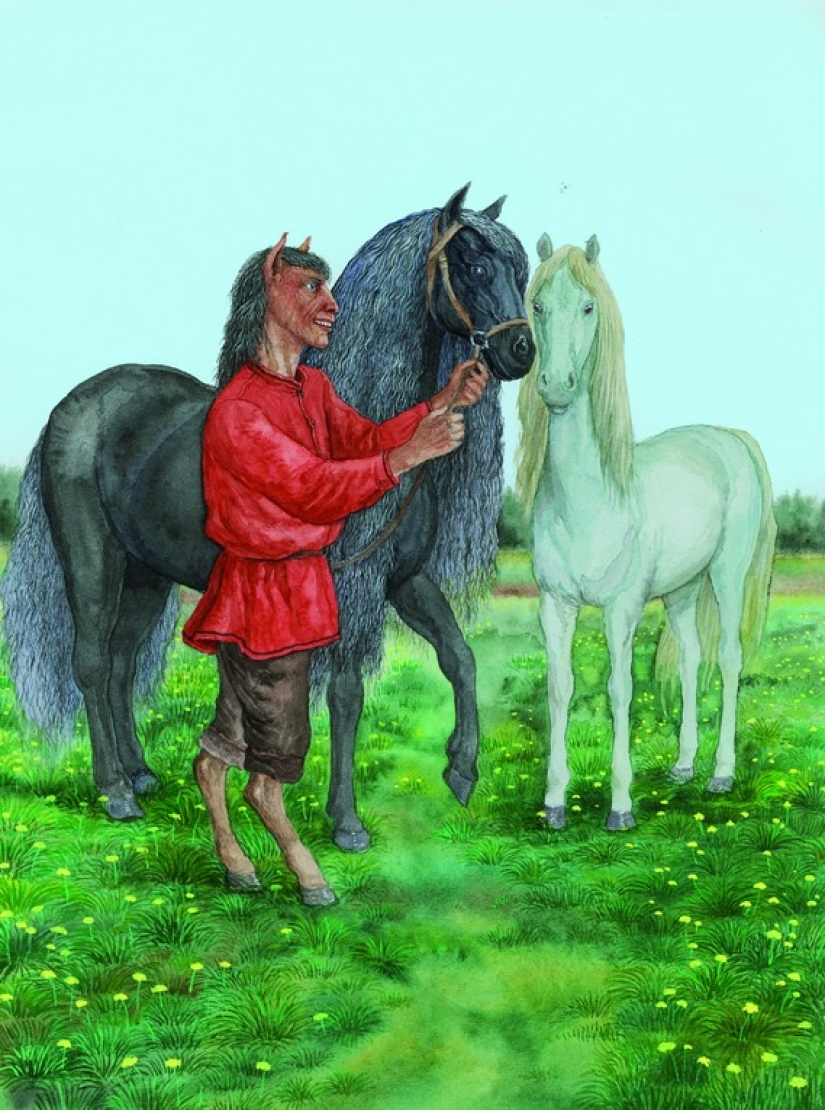 Espíritus malignos eslavos malos y buenos en las pinturas de Valery Slauk