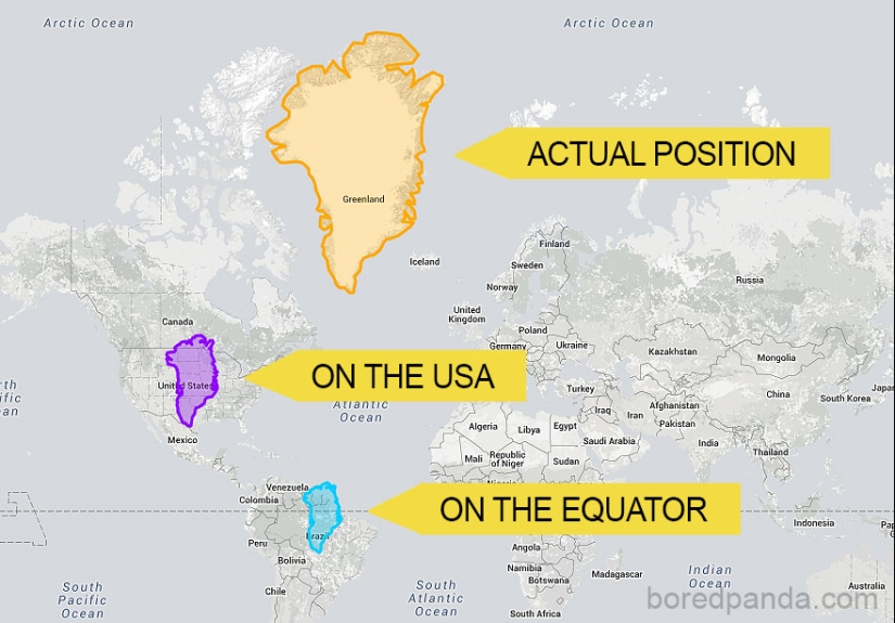 Estos mapas permiten ver el tamaño real de los países del mundo