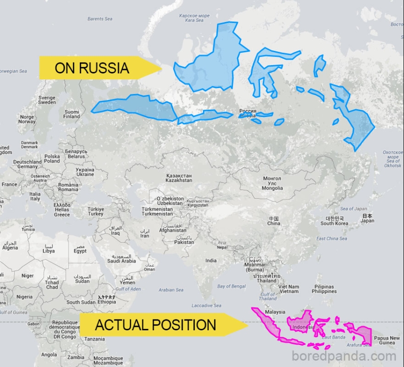 Estos mapas permiten ver el tamaño real de los países del mundo