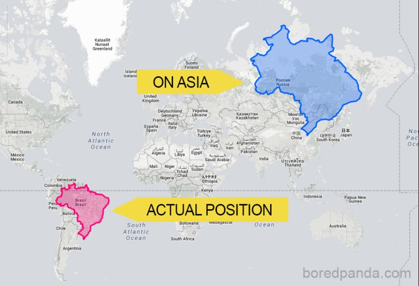 Estos mapas permiten ver el tamaño real de los países del mundo