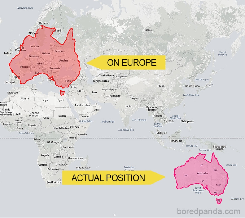 Estos mapas permiten ver el tamaño real de los países del mundo