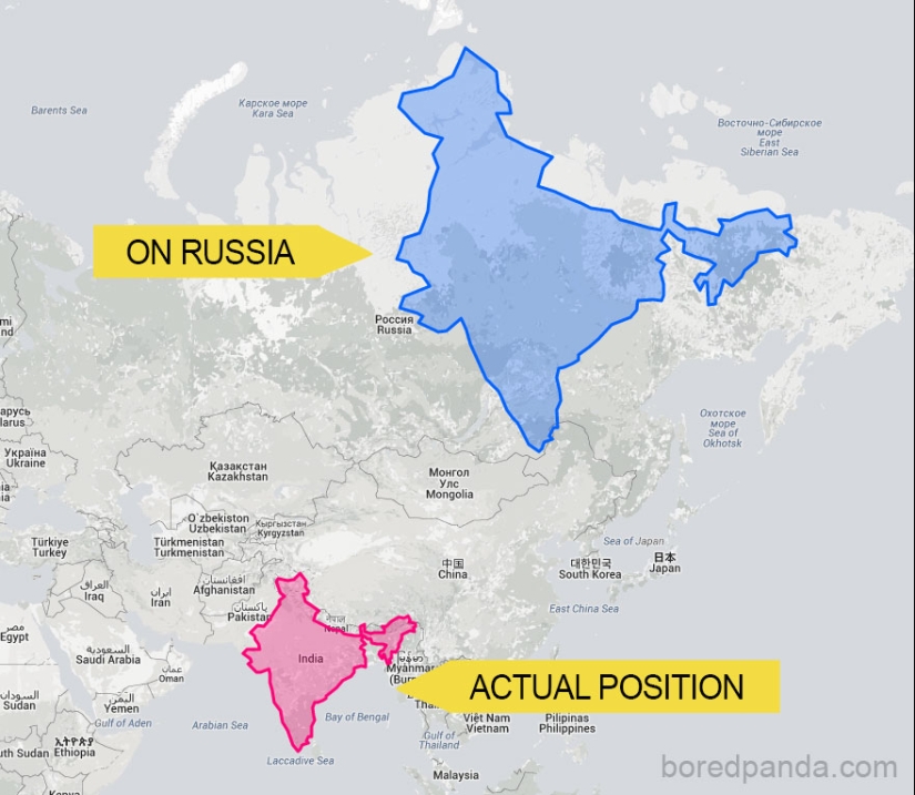 Estos mapas permiten ver el tamaño real de los países del mundo