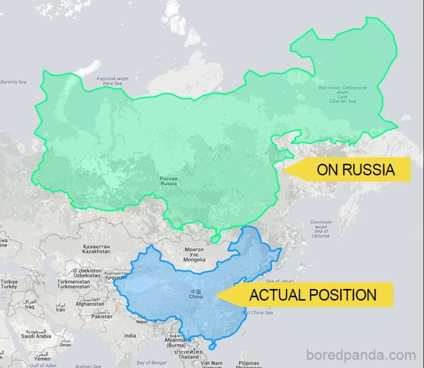Estos mapas permiten ver el tamaño real de los países del mundo