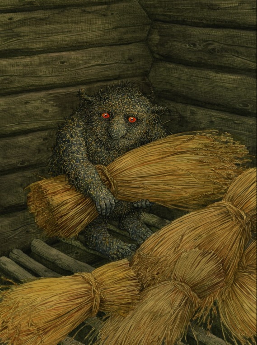 Evil and good Slavic evil spirits in the paintings of Valery Slauk