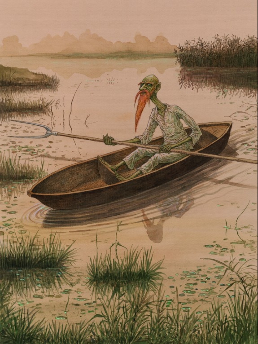 Evil and good Slavic evil spirits in the paintings of Valery Slauk