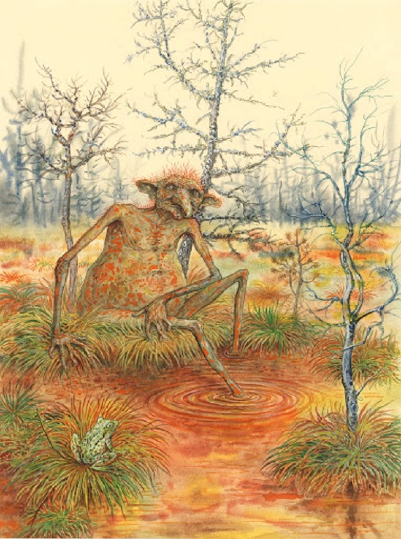 Evil and good Slavic evil spirits in the paintings of Valery Slauk