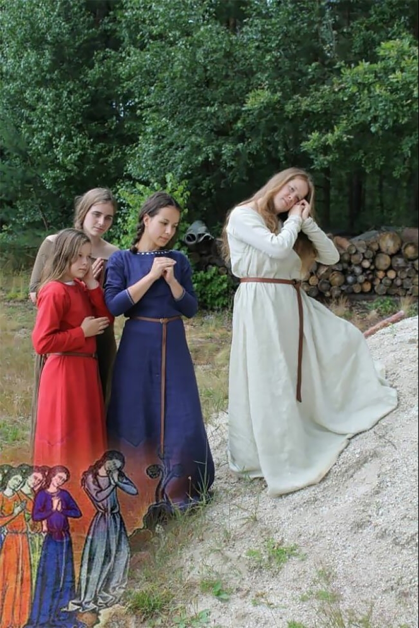 Extraño y divertido medieval reconstrucción dibujos