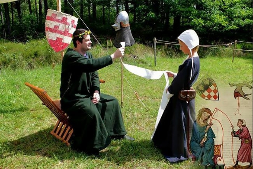 Extraño y divertido medieval reconstrucción dibujos