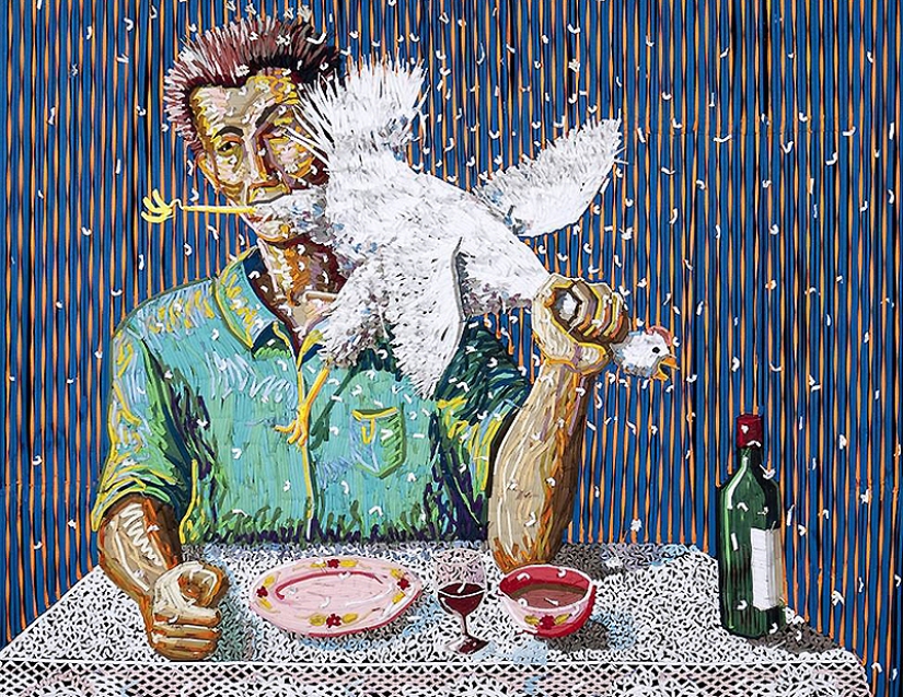 Federico Uribe and his shoelace paintings