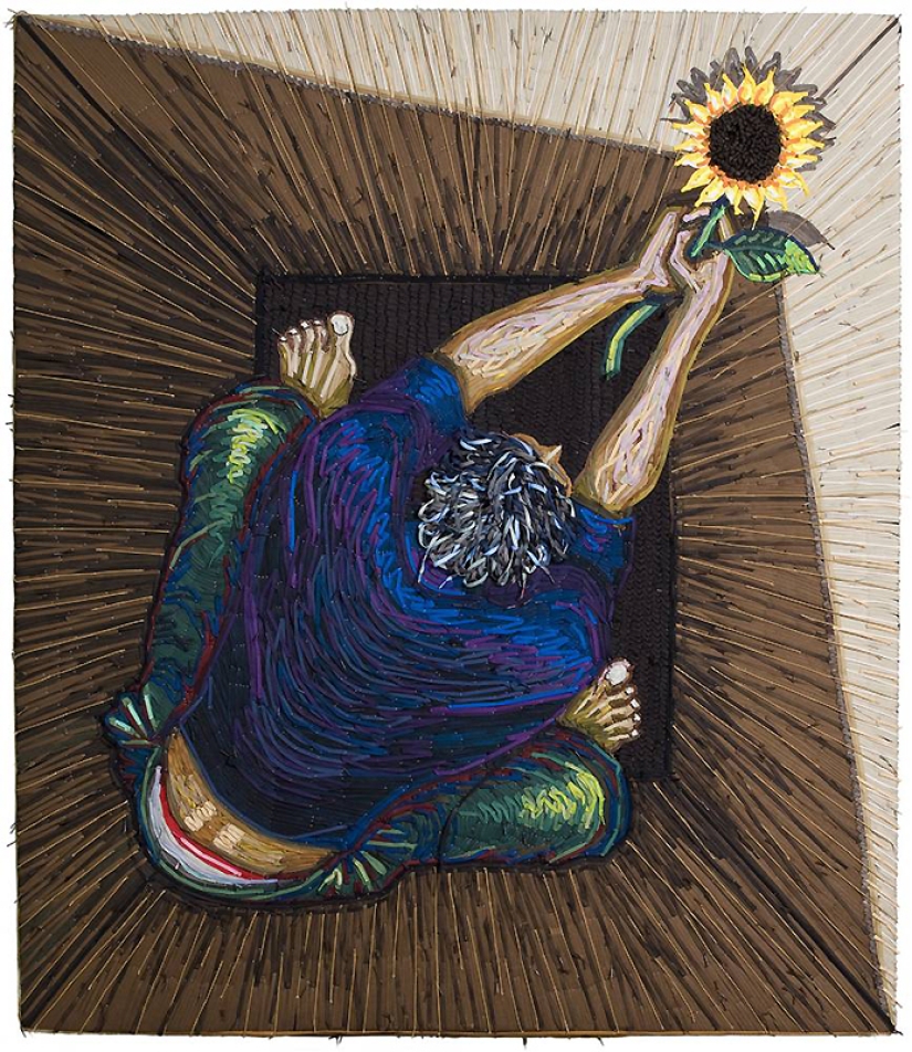 Federico Uribe and his shoelace paintings