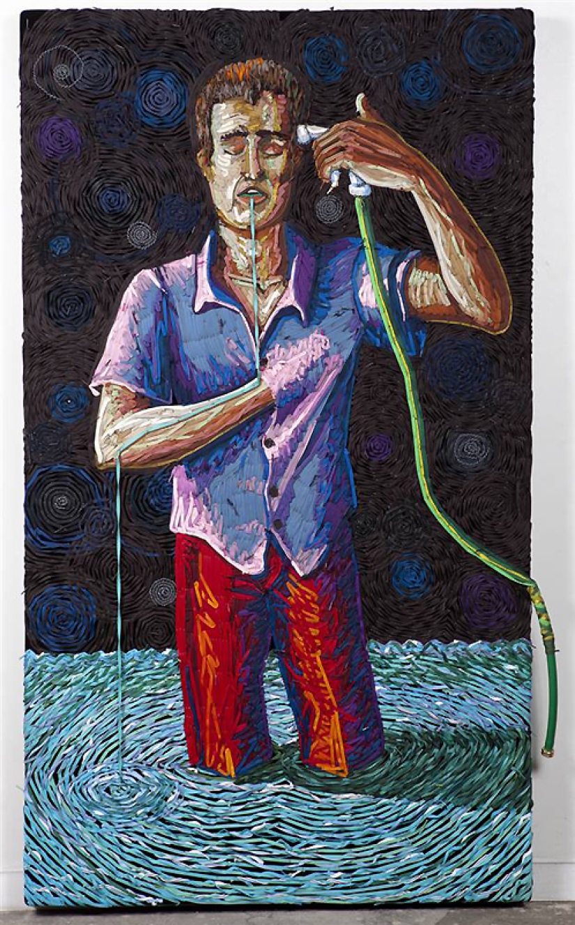 Federico Uribe and his shoelace paintings