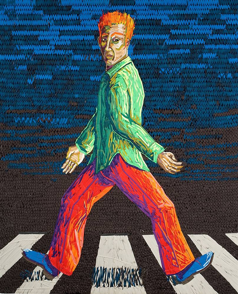 Federico Uribe and his shoelace paintings