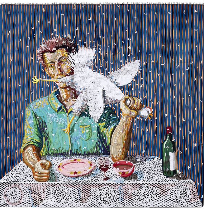 Federico Uribe and his shoelace paintings