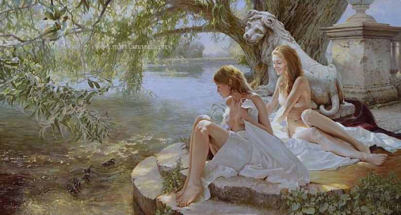 Female beauty and tenderness in the paintings of the artist Marina Marina
