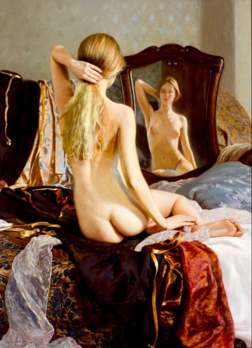 Female beauty and tenderness in the paintings of the artist Marina Marina