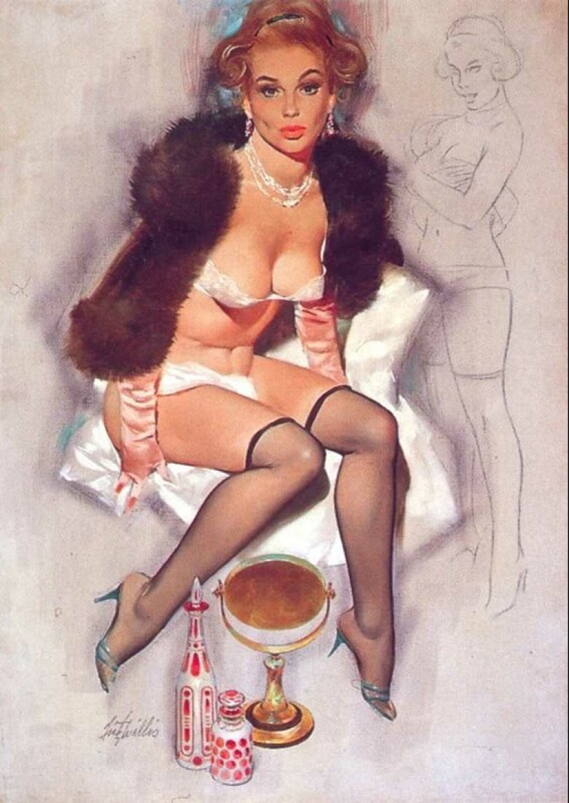Fritz Willis and his pin-up, celebrating feminine charm Fritz Willis and his pin-up, celebrating feminine charm