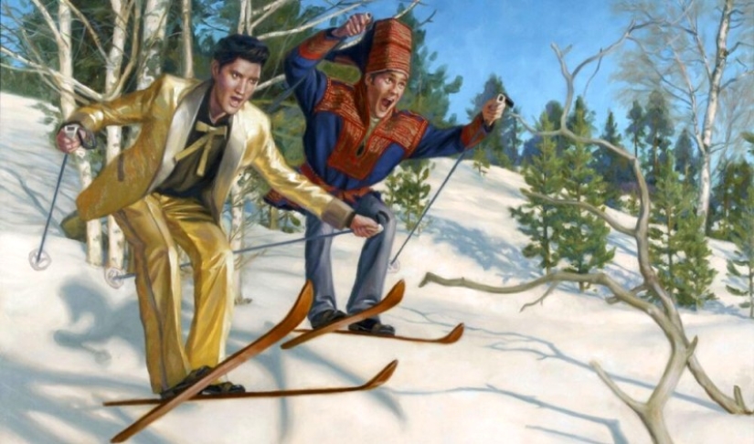 Frost y Elvis; Es un día maravilloso: El rey, el bosque y chicas finlandesas desnudas de Markku Laakso