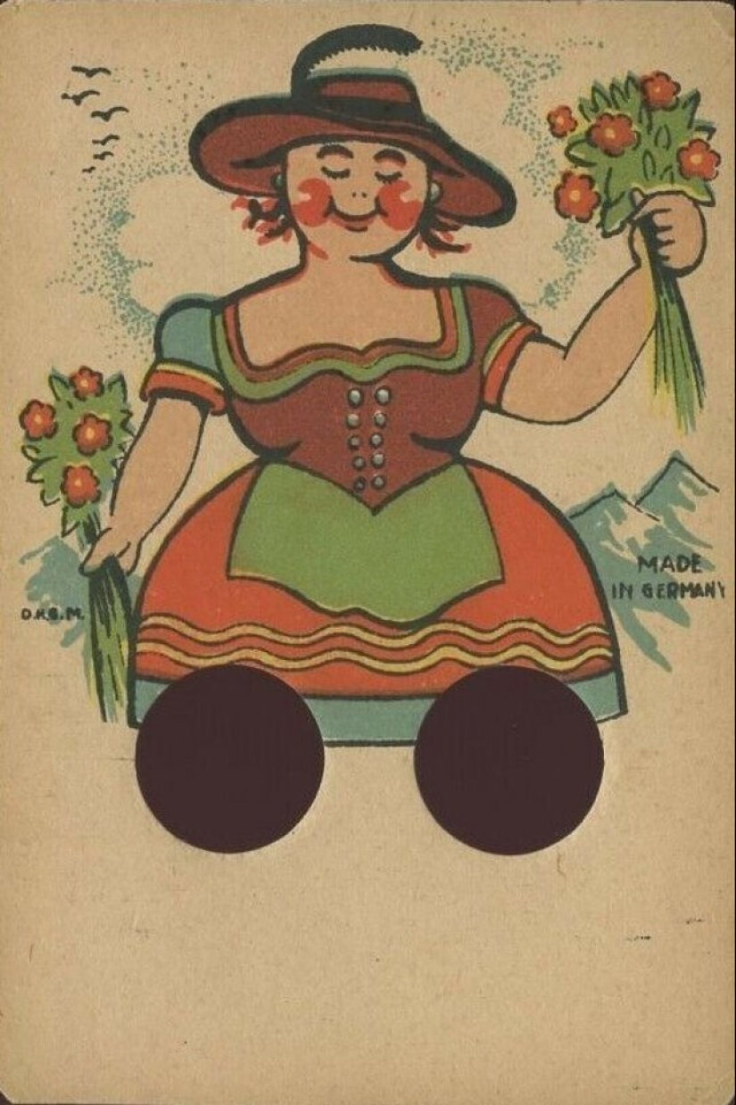 Fun from a century ago: Strange interactive Postcards with finger holes Fun from a century ago: Strange interactive Postcards with finger holes