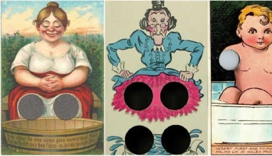 Fun from a century ago: Strange interactive Postcards with finger holes Fun from a century ago: Strange interactive Postcards with finger holes
