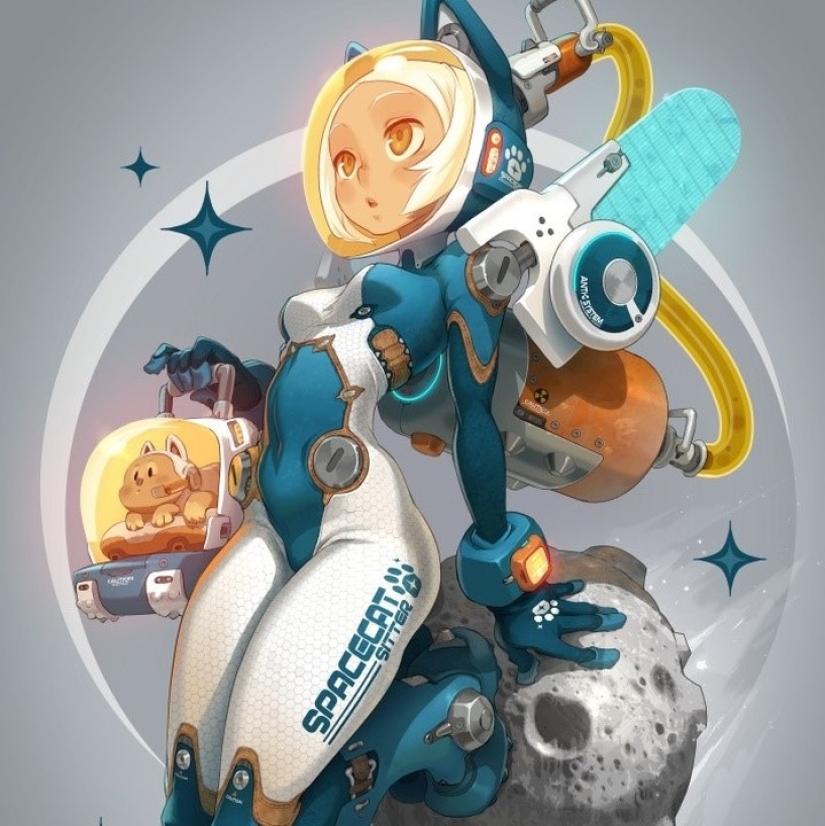 Funny girls of the illustrator Javier Hussin, who lives on the Moon Funny girls of the illustrator Javier Hussin, who lives on the Moon