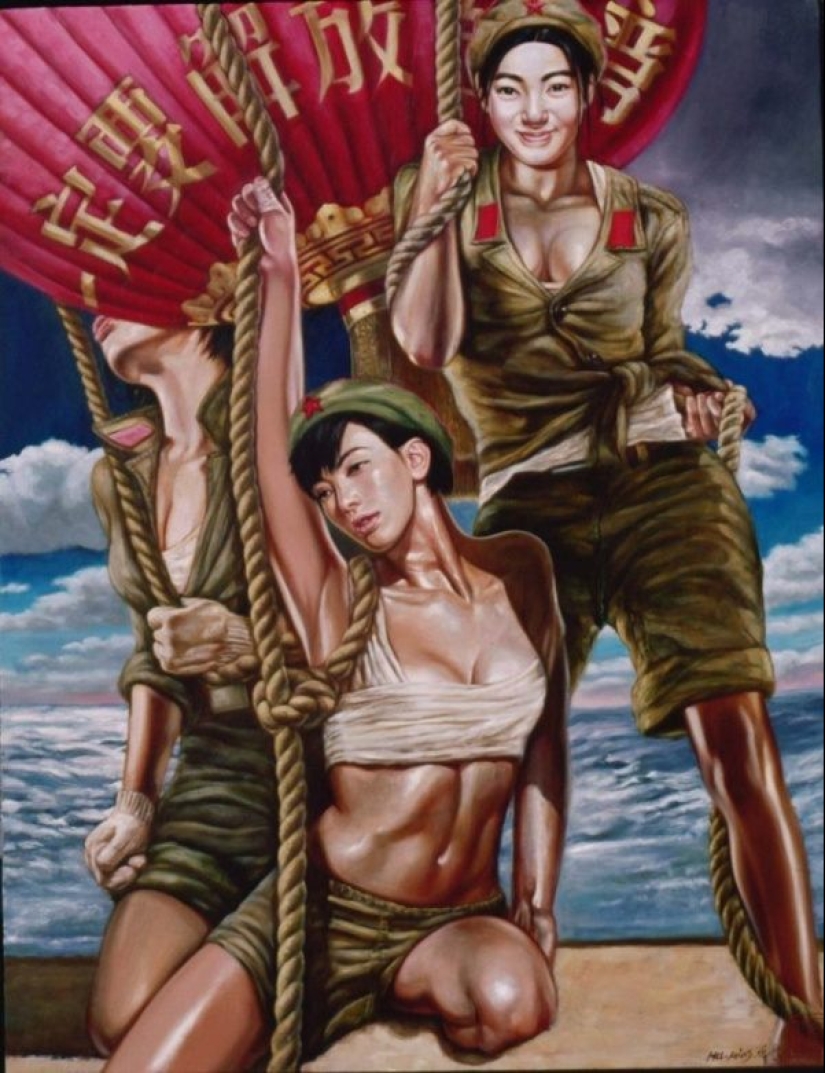 Girls in the army: sexual painting of Hu Ming