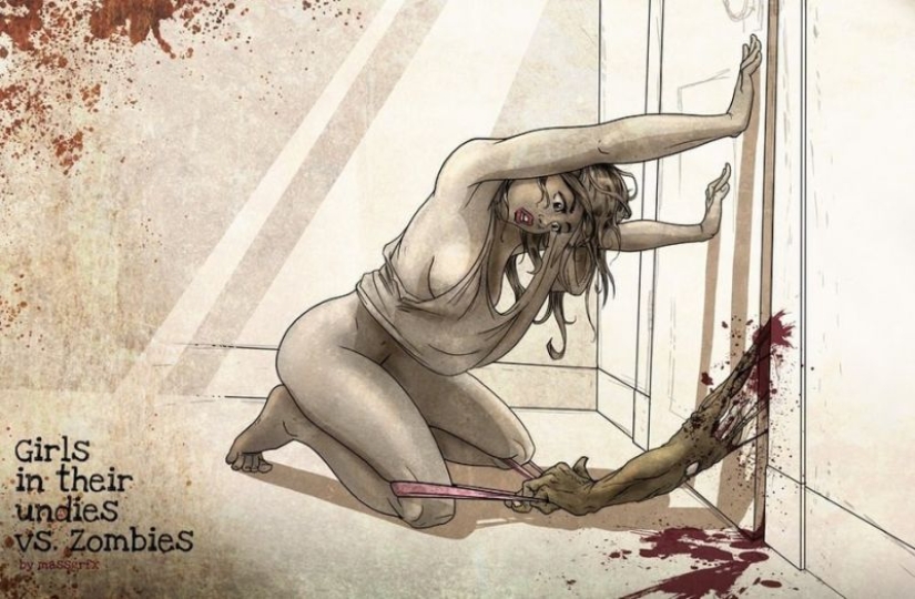 Girls in underwear vs the dead
