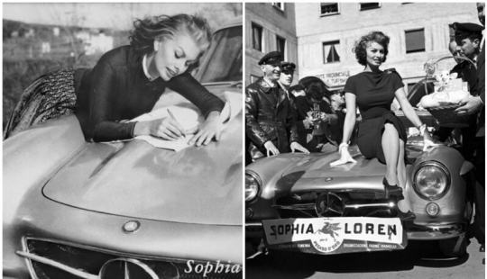 Gorgeous Sophia Loren and her Mercedes-Benz 300SL Gorgeous Sophia Loren and her Mercedes-Benz 300SL