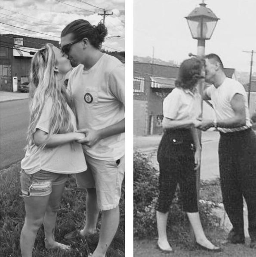 Grandchildren have recreated photos of their grandparents in his youth, showing the incredible power of genes Grandchildren have recreated photos of their grandparents in his youth, showing the incredible power of genes