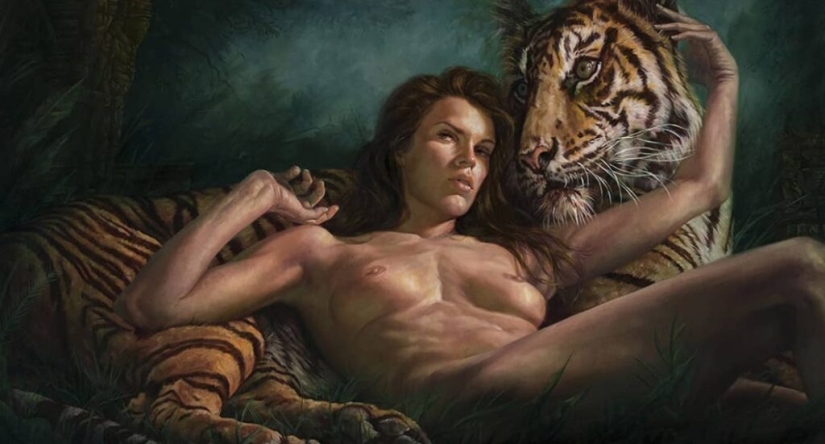 Guerreros y Princesas desnudos de los Mundos del artista Michael S. Hayes