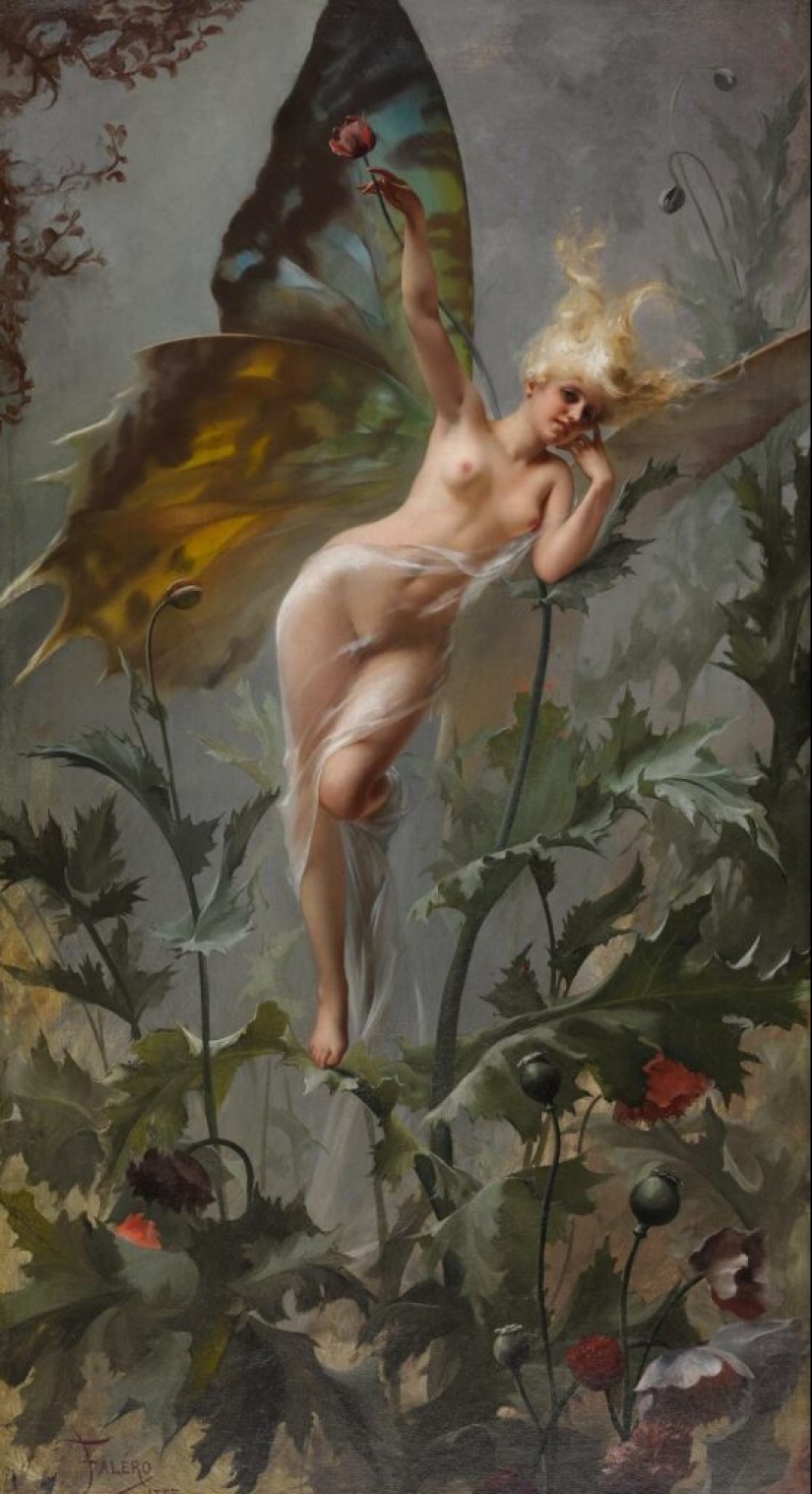 Hadas desnudas del artista Luis Ricardo Falero, quien fundó el estilo de fantasía en la pintura Hadas desnudas del artista Luis Ricardo Falero, quien fundó el estilo de fantasía en la pintura