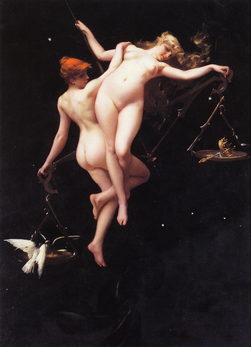 Hadas desnudas del artista Luis Ricardo Falero, quien fundó el estilo de fantasía en la pintura Hadas desnudas del artista Luis Ricardo Falero, quien fundó el estilo de fantasía en la pintura
