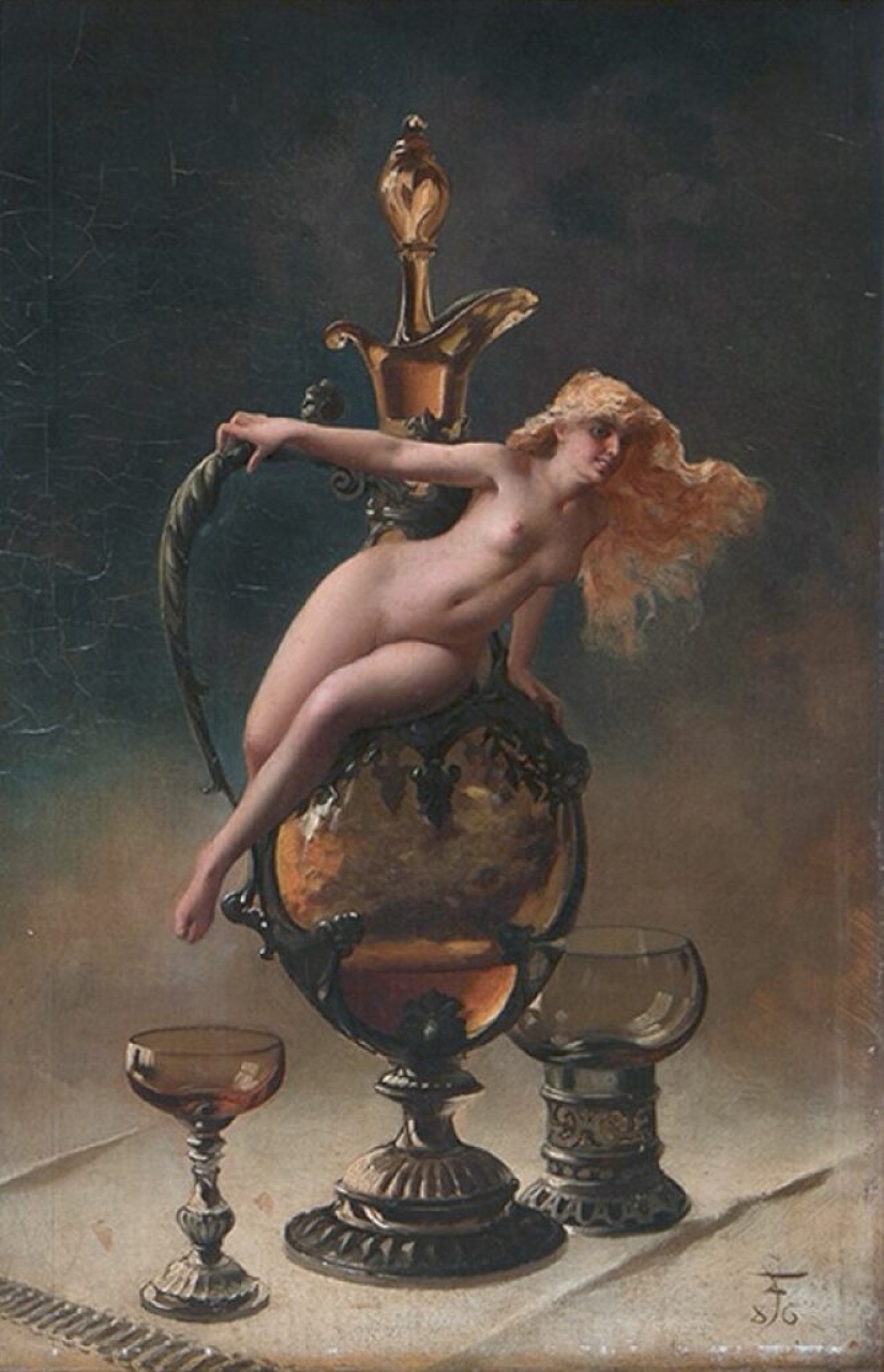Hadas desnudas del artista Luis Ricardo Falero, quien fundó el estilo de fantasía en la pintura Hadas desnudas del artista Luis Ricardo Falero, quien fundó el estilo de fantasía en la pintura