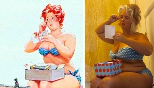 Hilda de lujo en una interpretación moderna: una mujer recreó las imágenes de la famosa BBW pin-up de los años 50