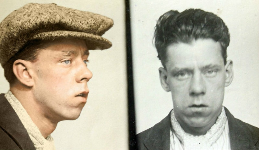 Hop-stop, we are not afraid of Scotland Yard: Color photographs of criminals of the 1930s