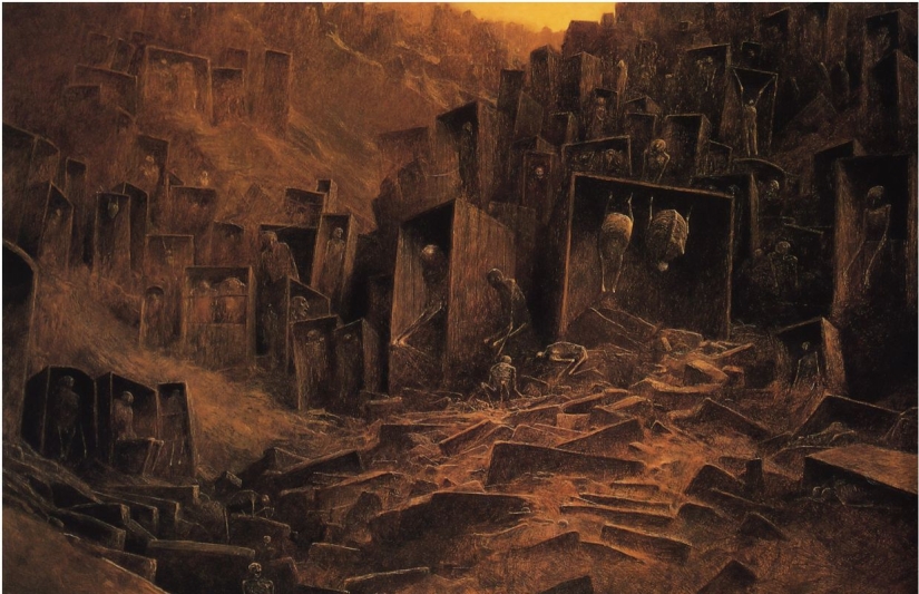 Horrifying paintings of a Polish artist killed by crazed teenagers