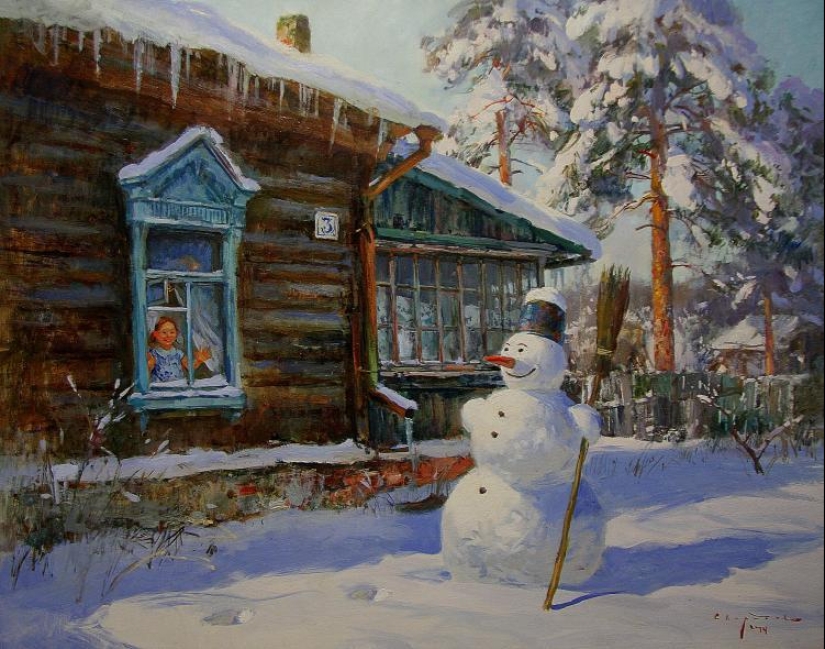 How did the custom of making snowmen and snow women appear