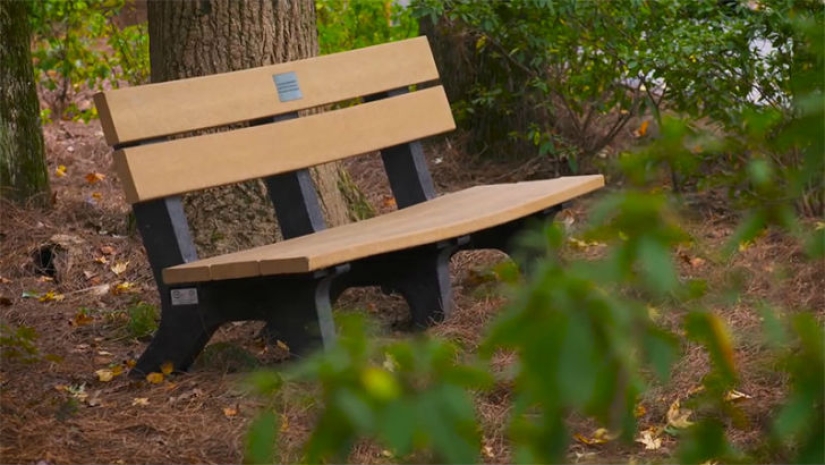 How used disposable tableware turns into park benches How used disposable tableware turns into park benches