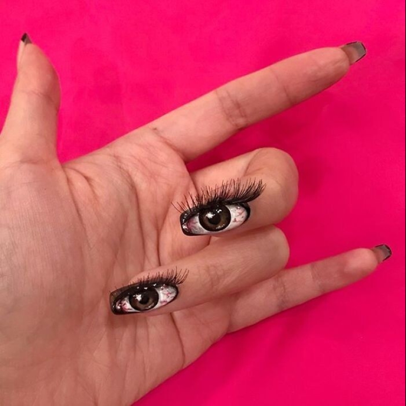 Ilusión óptica sobre su propio cuerpo y de la genialidad de maquillaje Mimi Choi