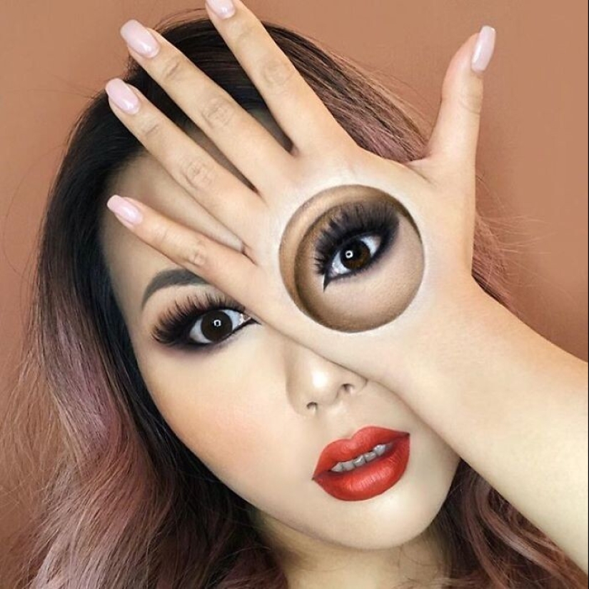 Ilusión óptica sobre su propio cuerpo y de la genialidad de maquillaje Mimi Choi