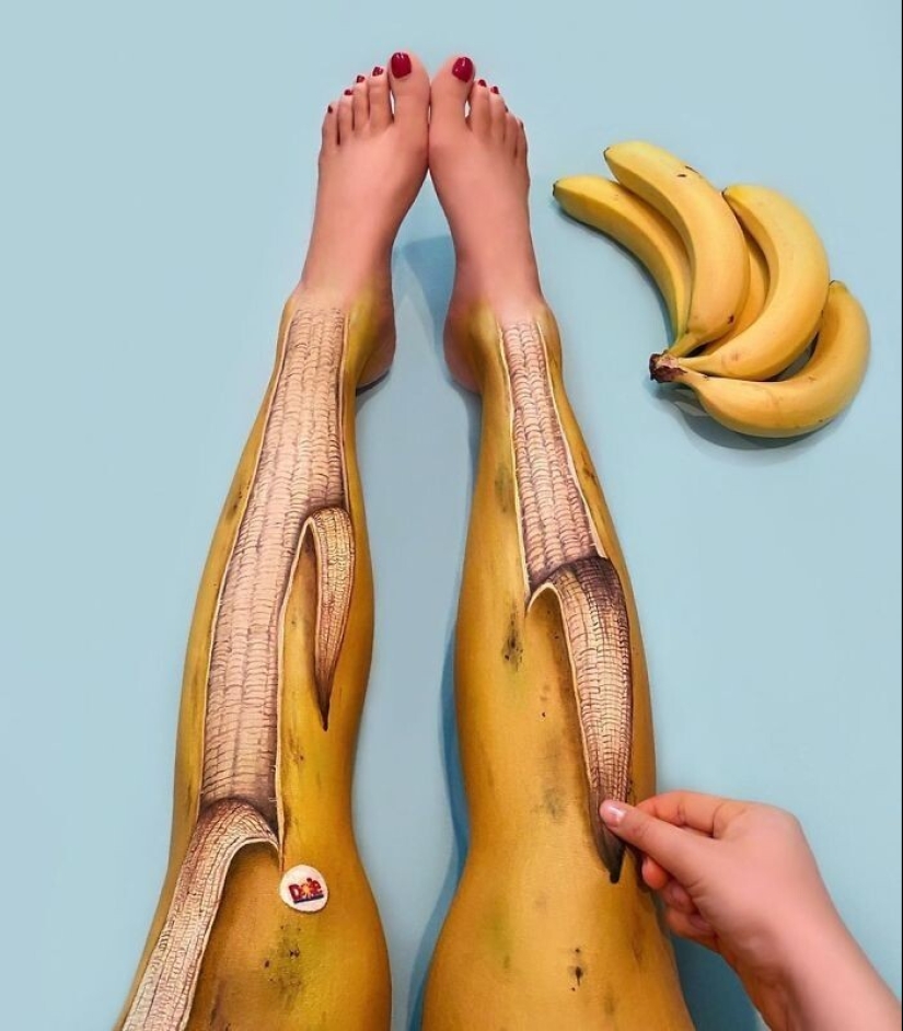 Ilusión óptica sobre su propio cuerpo y de la genialidad de maquillaje Mimi Choi
