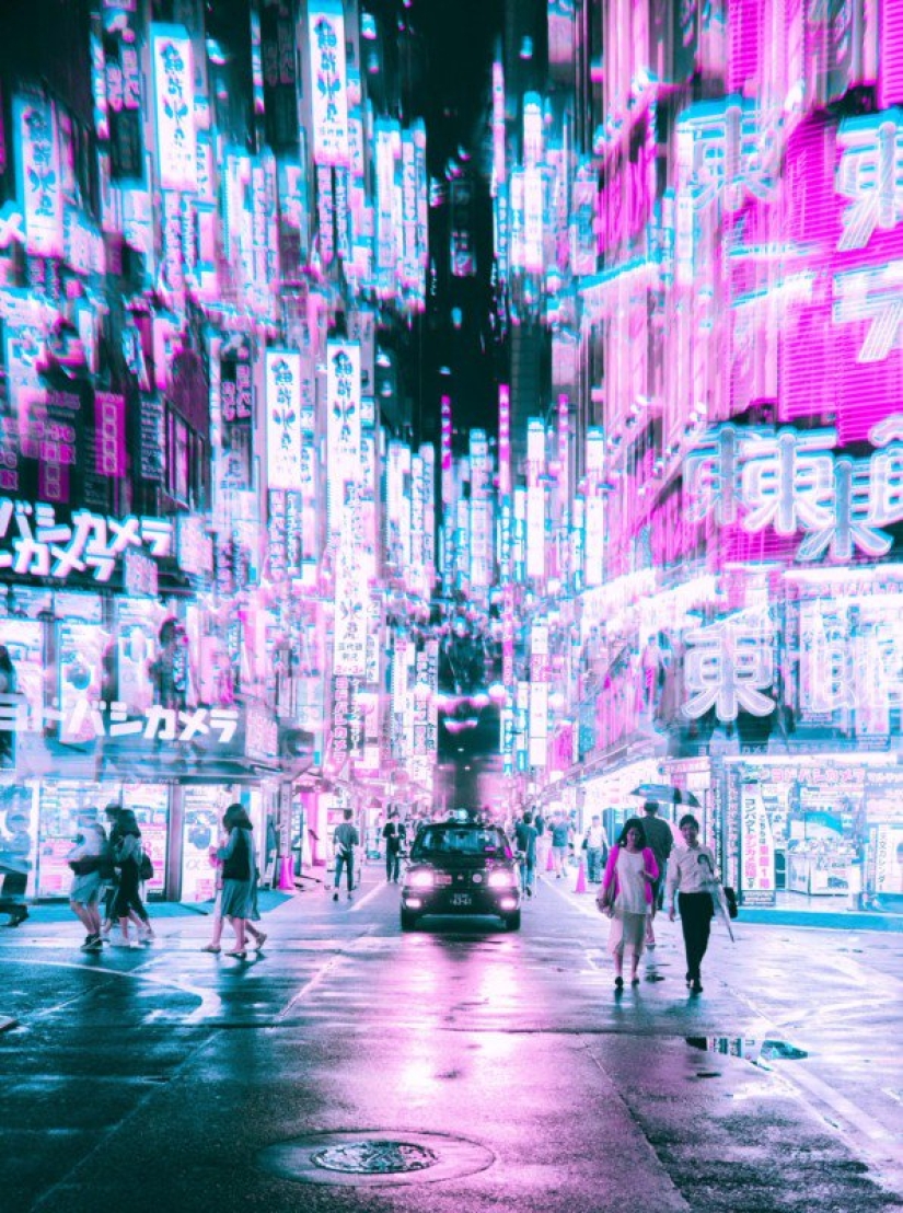 Imágenes de Tokio y Seúl a través de filtros fractales